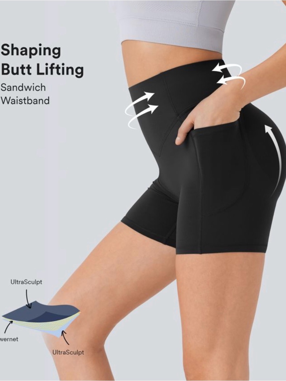 HALARA Black High-Waist Scrunch Butt Lifting Tummy Control Medium